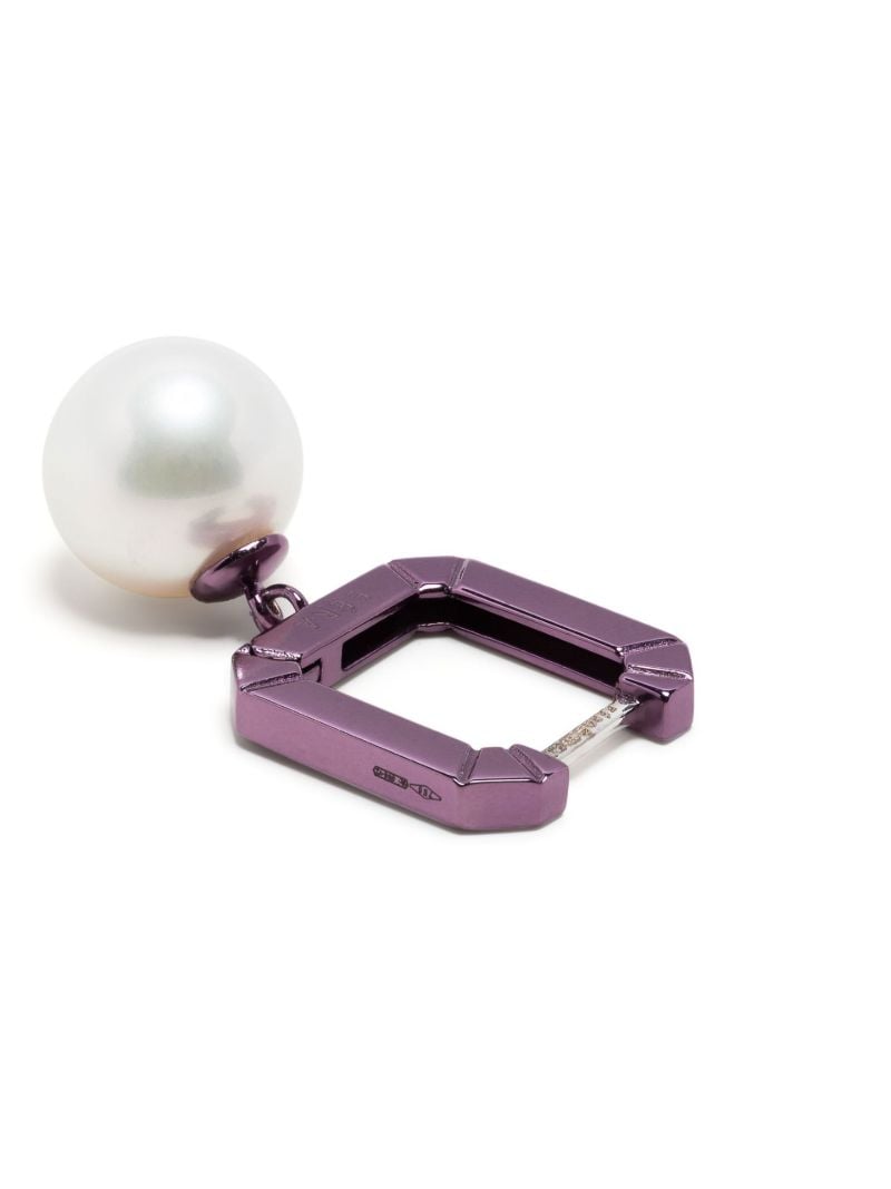 18k White Gold Pearl Single Drop Earring