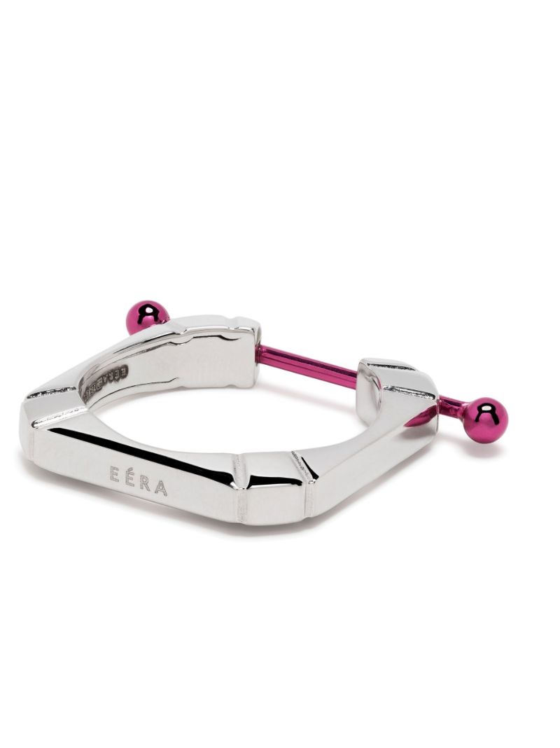 18k White Gold Square Hug Ring