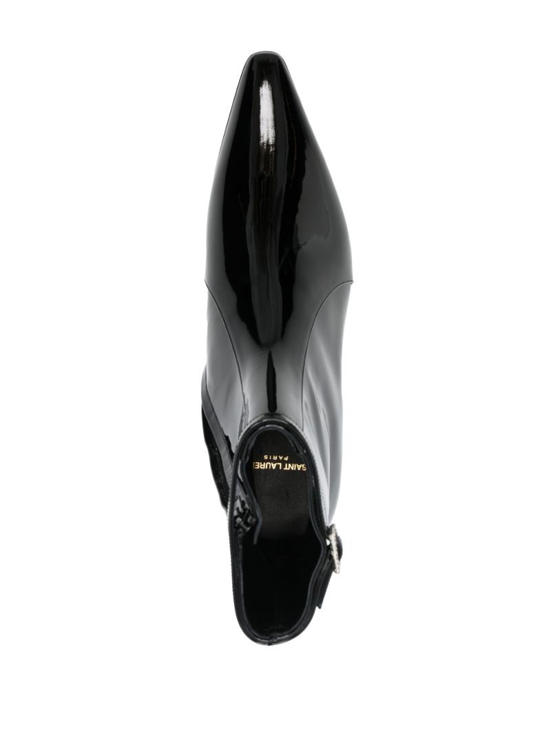 Black Arsun Patent Leather Ankle Boots