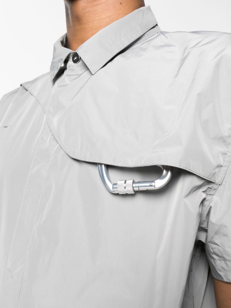 Grey Carabiner Embellished Short Sleeve Shirt