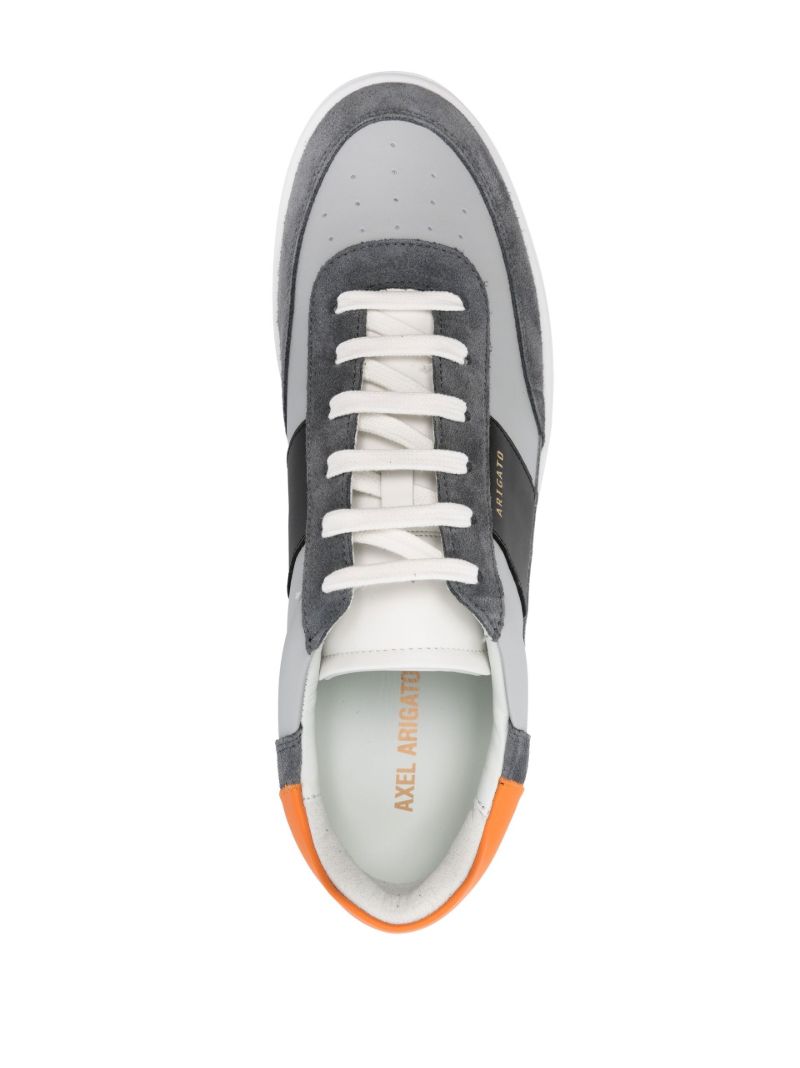 Grey and Orange Orbit Vintage Leather Sneakers