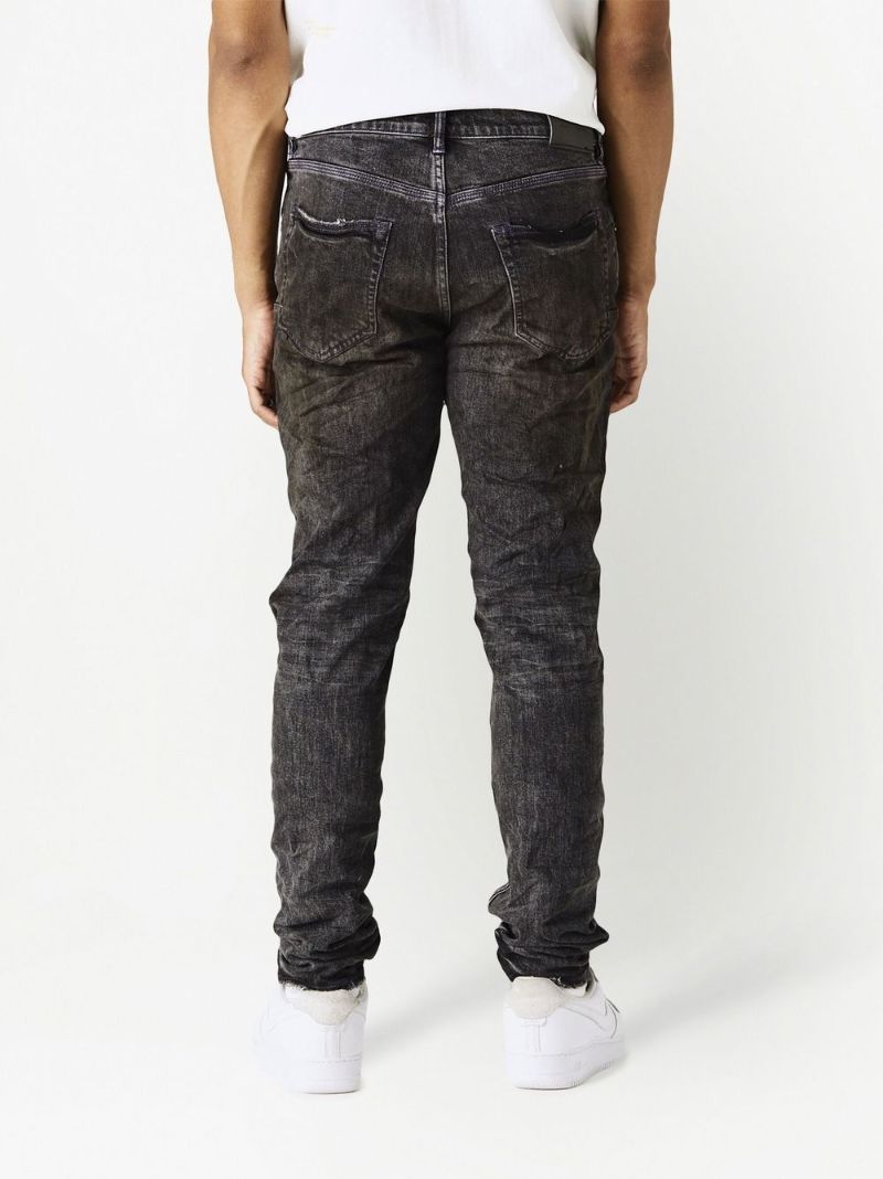 Black Distressed Slim-fit Jeans