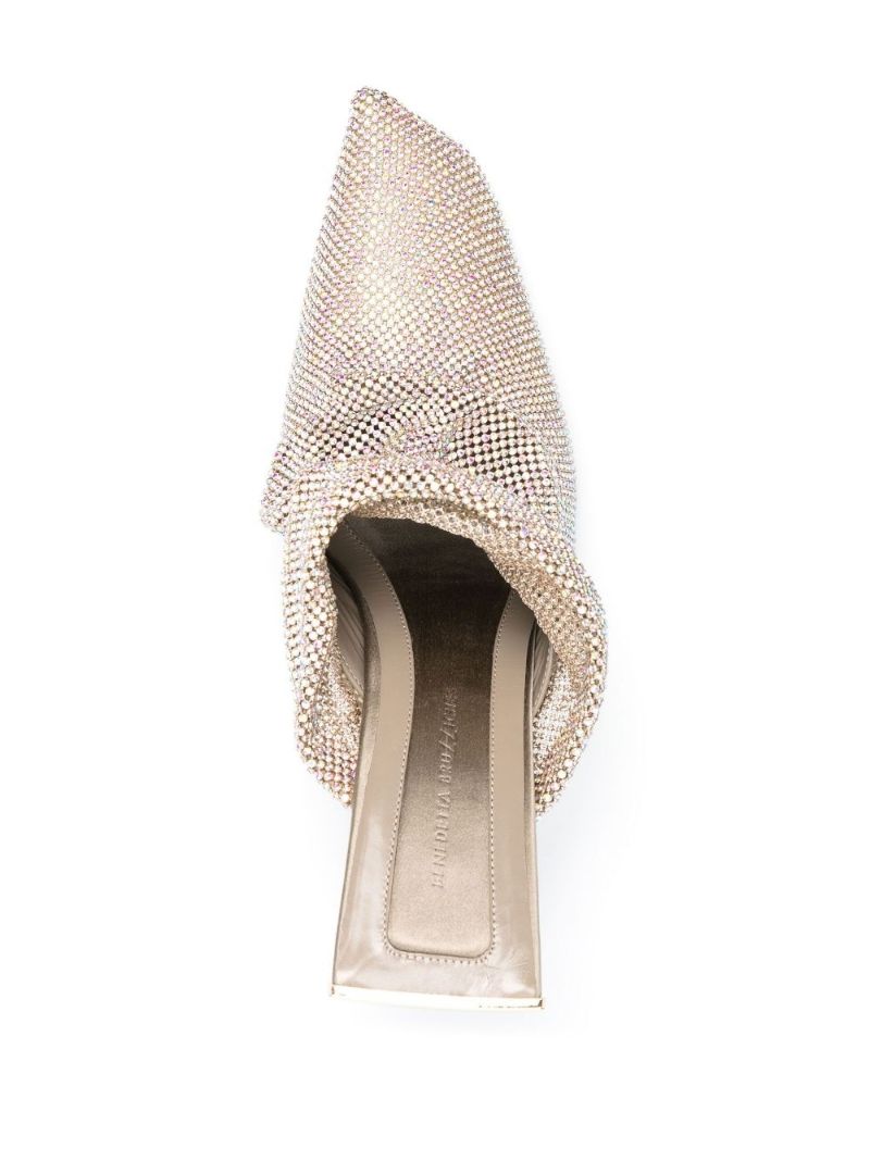 Silver Goliarda 95 Crystal Mules