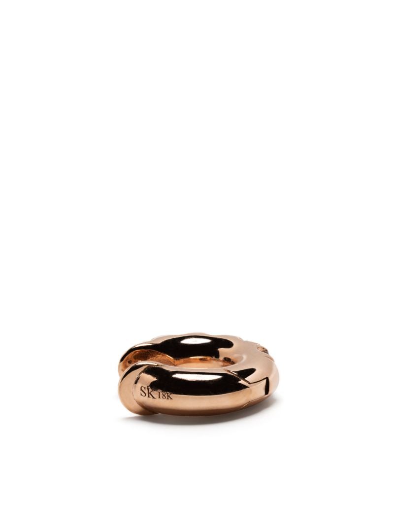 18k Rose Gold Mini Macro Sapphire Single Hoop Earring