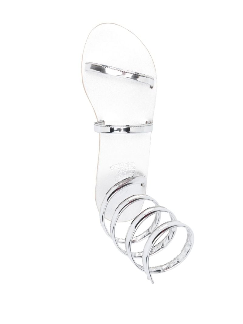 Silver Ofis Patent Leather Sandals