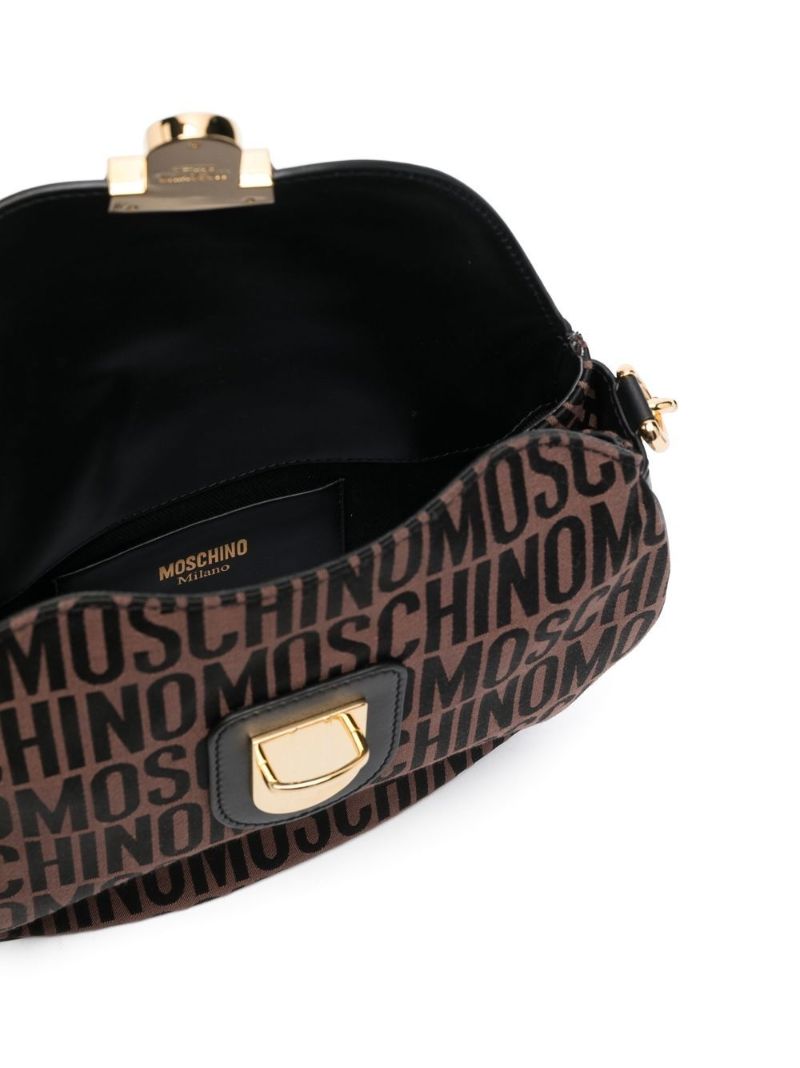 Brown Logo Stamp Monogram Shoulder Bag