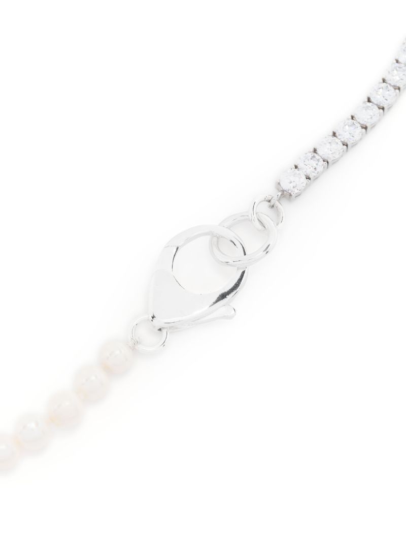 X Botter Sterling Silver Pearl and Crystal Necklace