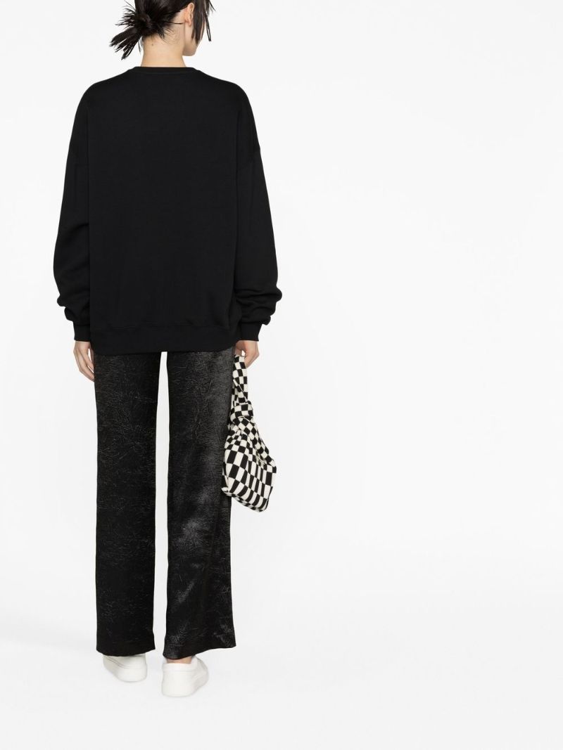 Black Logo Embroidery Sweatshirt