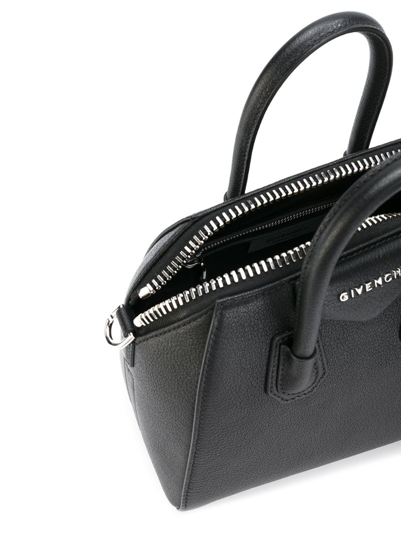 Black Antigona Mini Leather Tote Bag