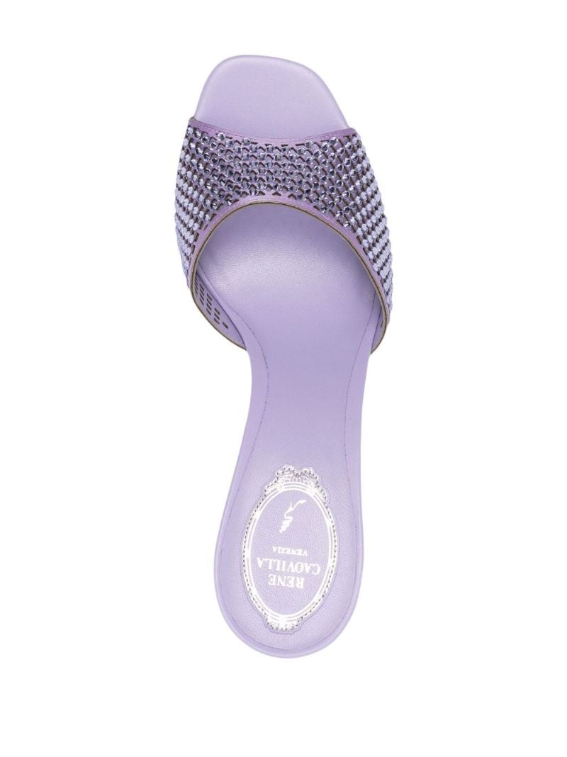 Purple 90 Crystal Leather Mules