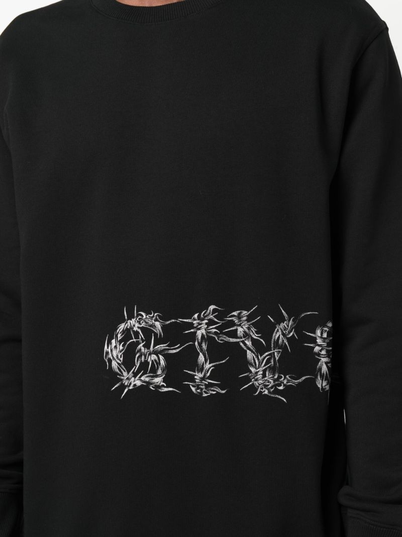Barbed Wire Logo Print Sweatshirt