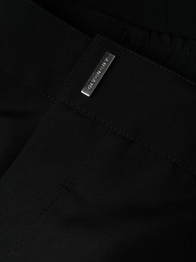 Black Wool Cargo Trousers