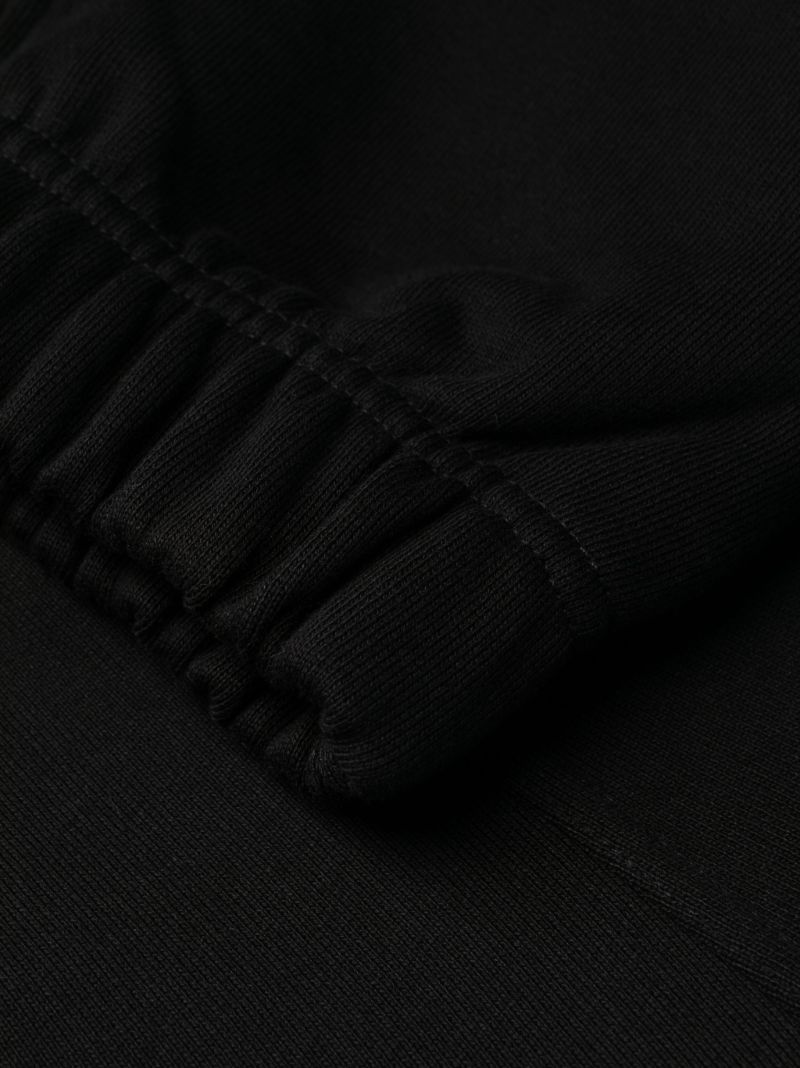 Black Logo Patch Cotton Track Pants