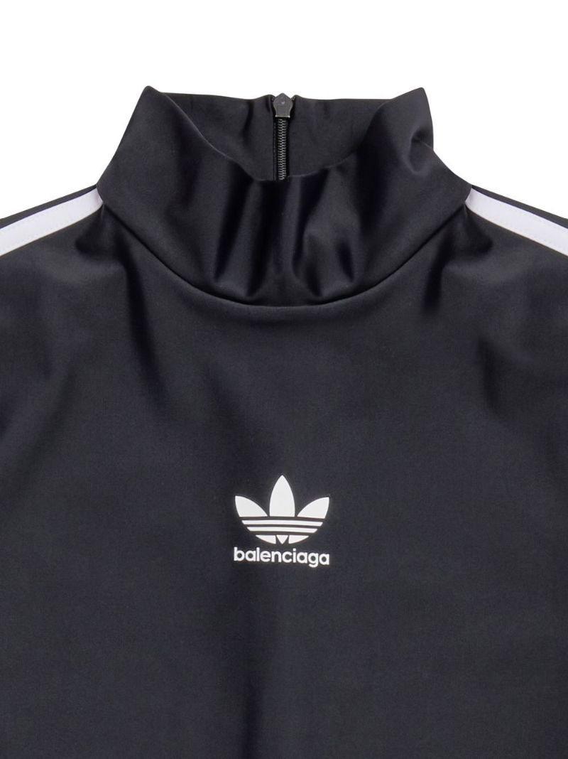 X Adidas Black Logo Print Three-stripe Mini Dress