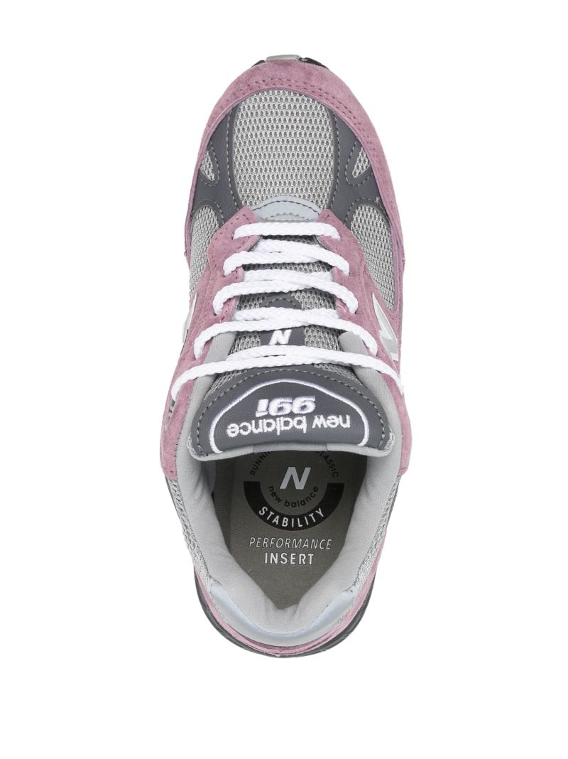 Pink 991 Leather Panelled Sneakers