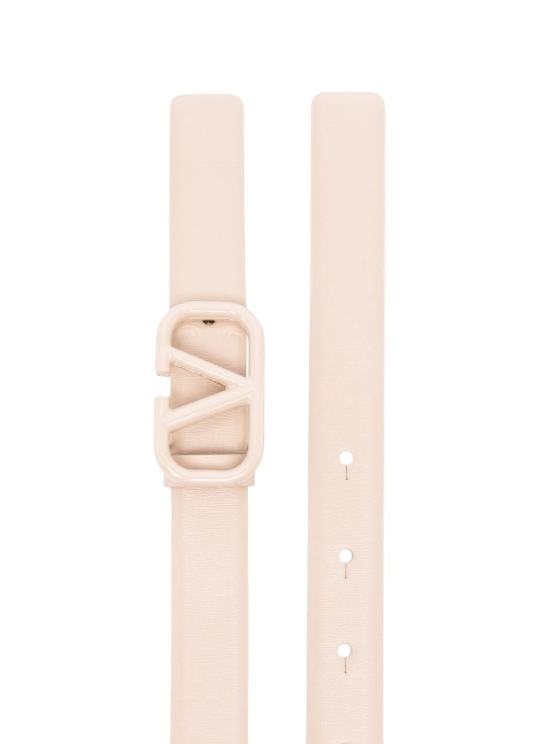 Pink Vlogo Signature Leather Belt