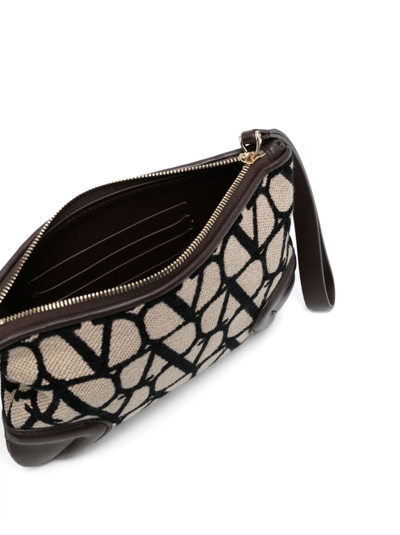 Brown Toile Iconographe Makeup Bag