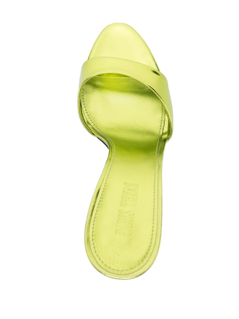 Green Lidia Mirror 105 Leather Mules