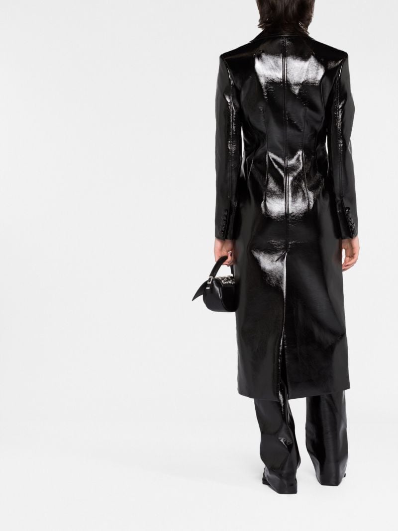 Black Faux Leather Coat
