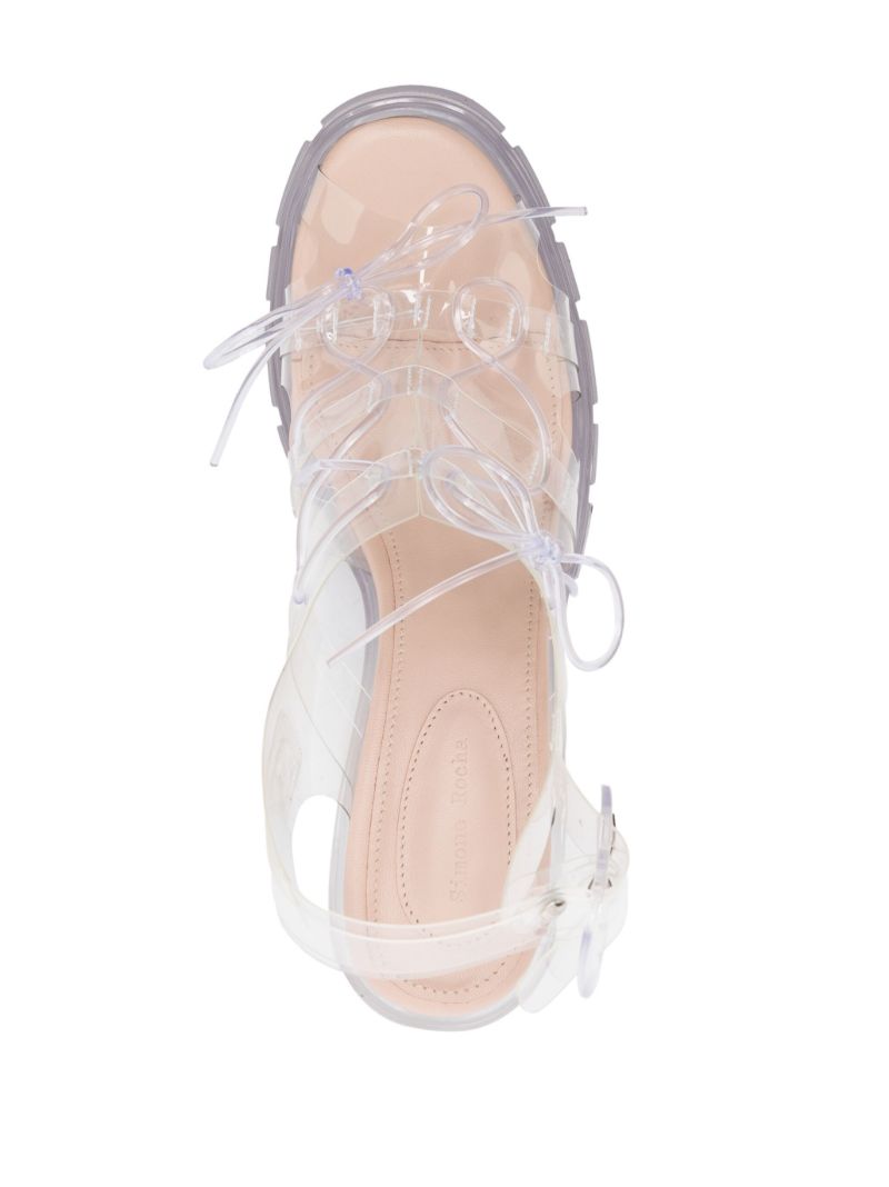 Clear Sculpted Heel Sandals