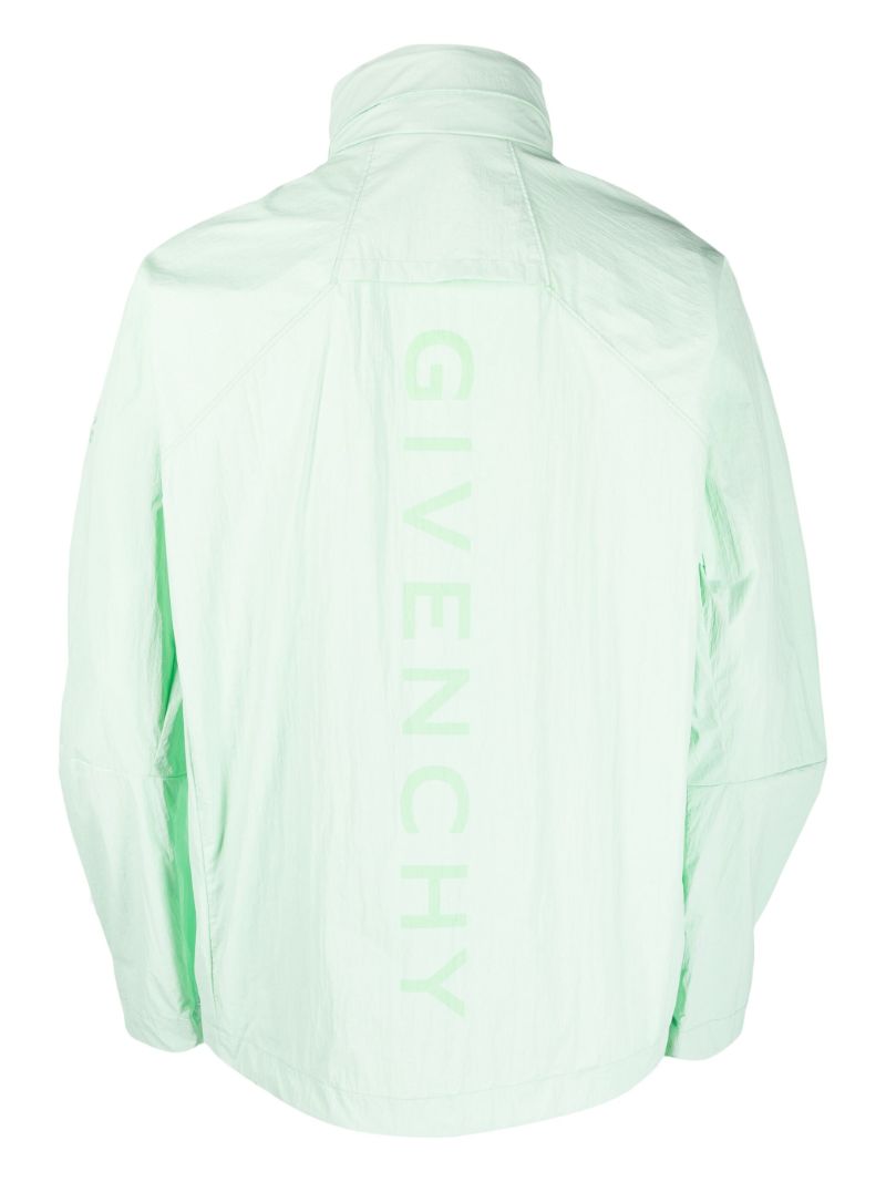 Green Logo Print Windbreaker