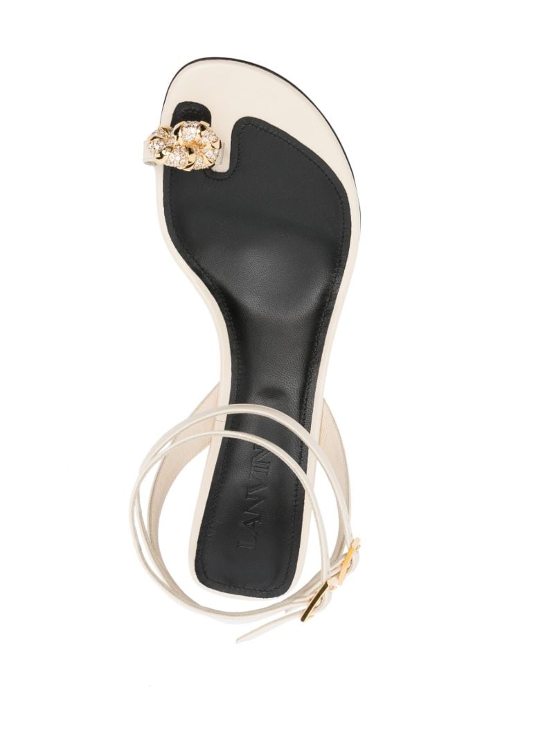 White 45 Crystal-embellished Buckled Sandals