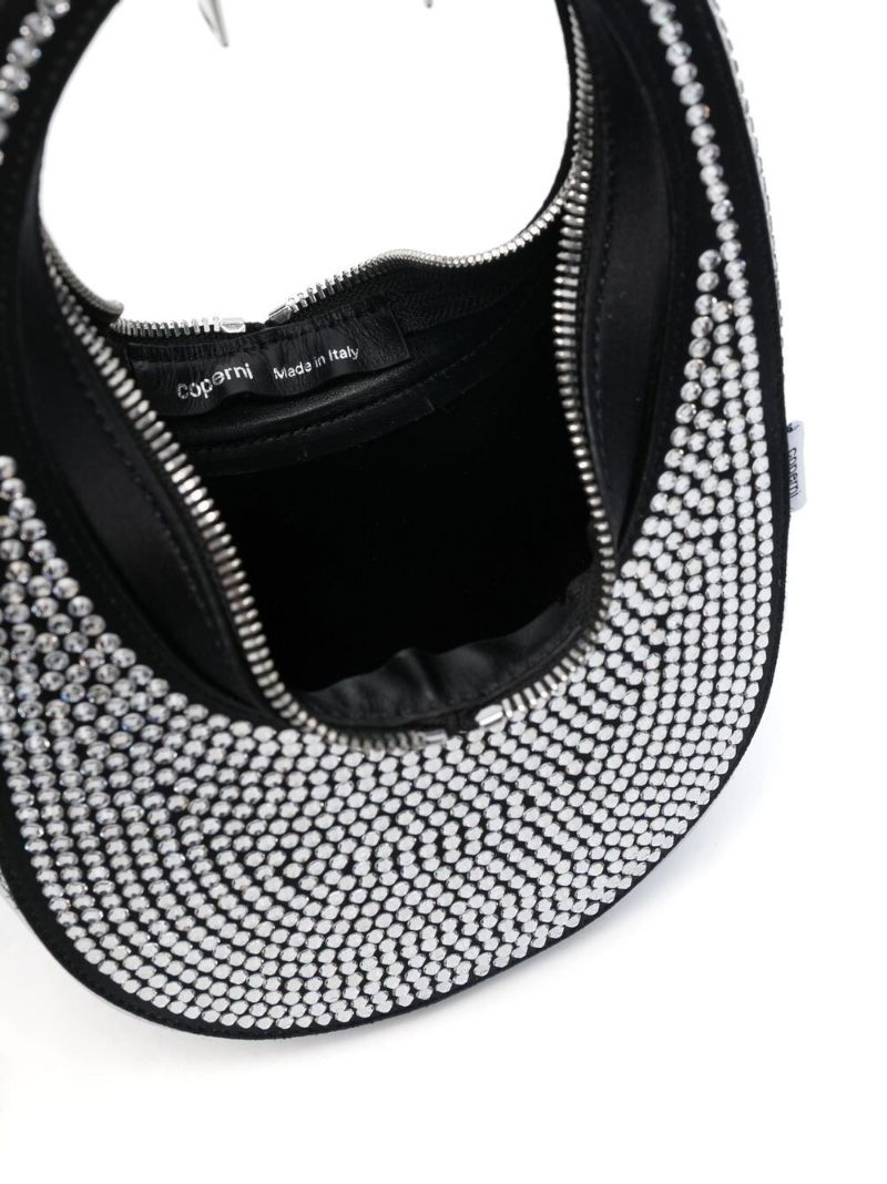 Black Mini Swipe Crystal Top Handle Bag