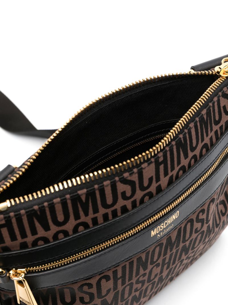 Brown Logo-jacquard Messenger Bag