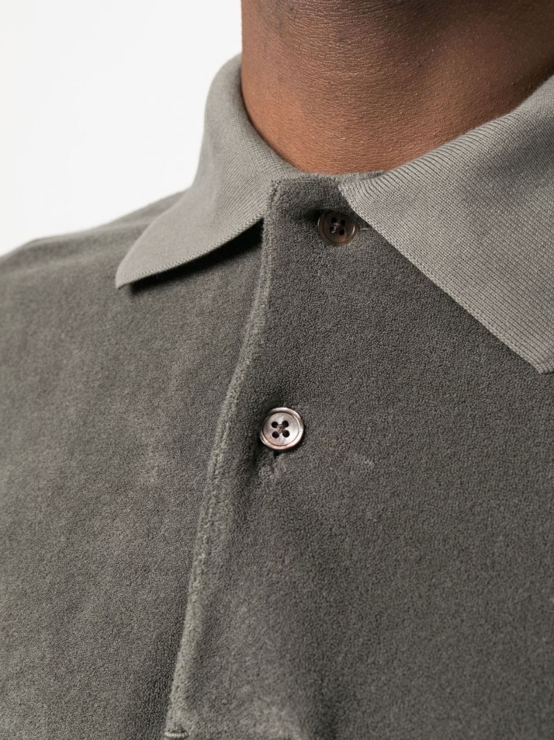Grey Terrycloth Polo Shirt