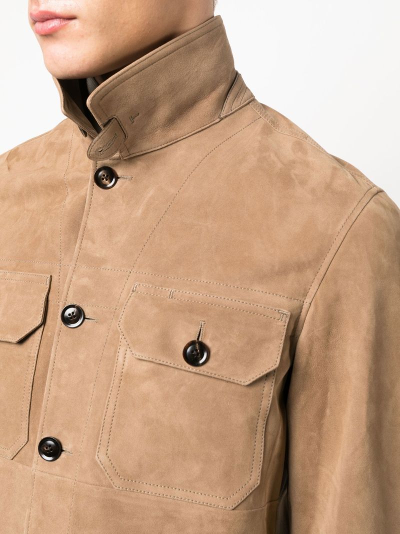 Neutral Suede Shirt Jacket