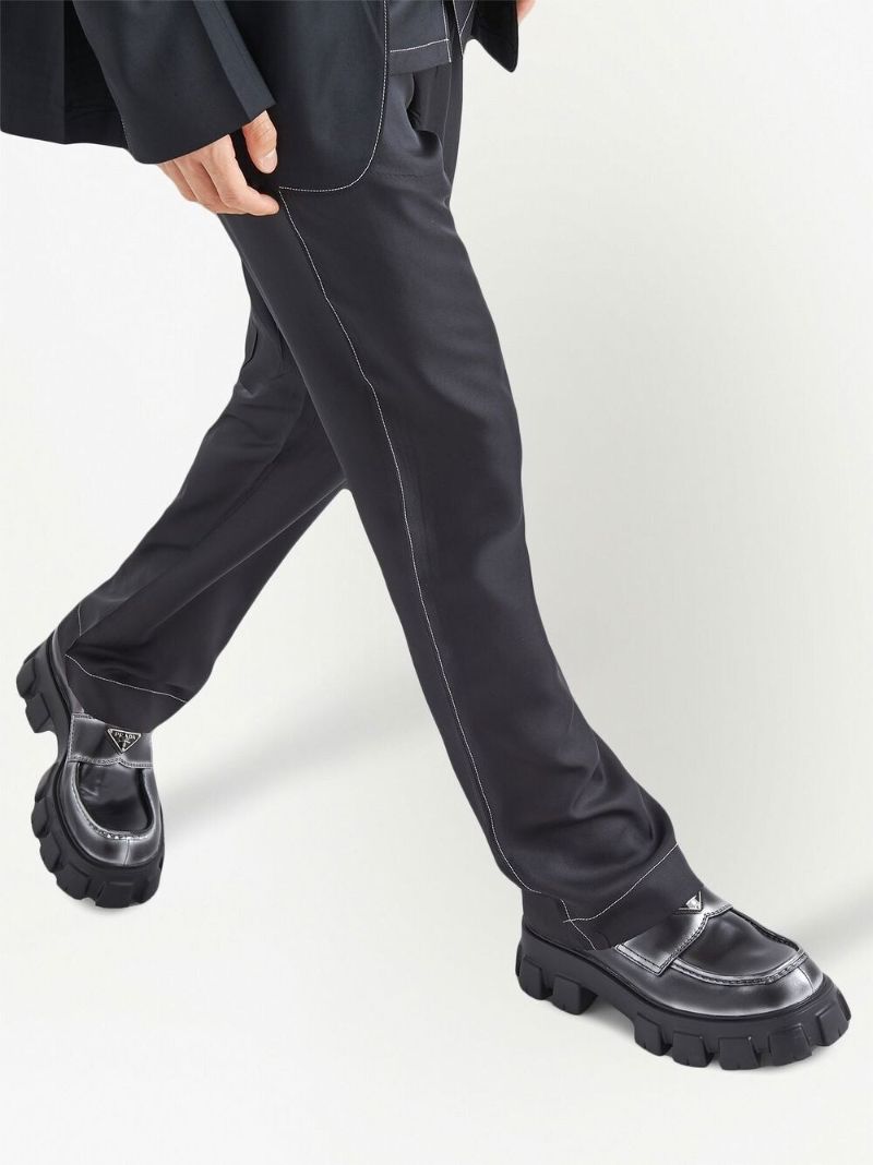 Black Monolith Metallic Leather Loafers