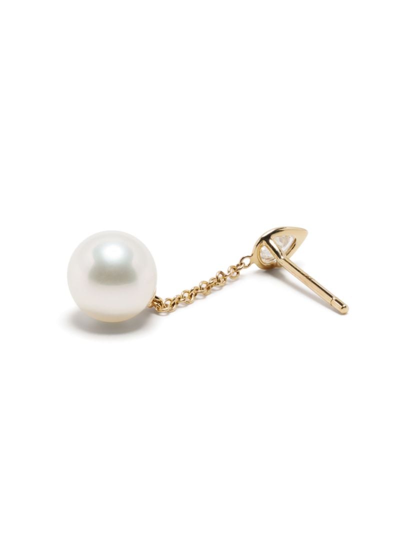 14k Yellow Gold Sea of Beauty Pearl and Diamond Drop Earrings
