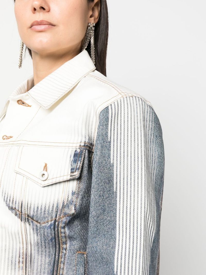 X Jean Paul Gaultier Blue Body Morph Print Denim Jacket