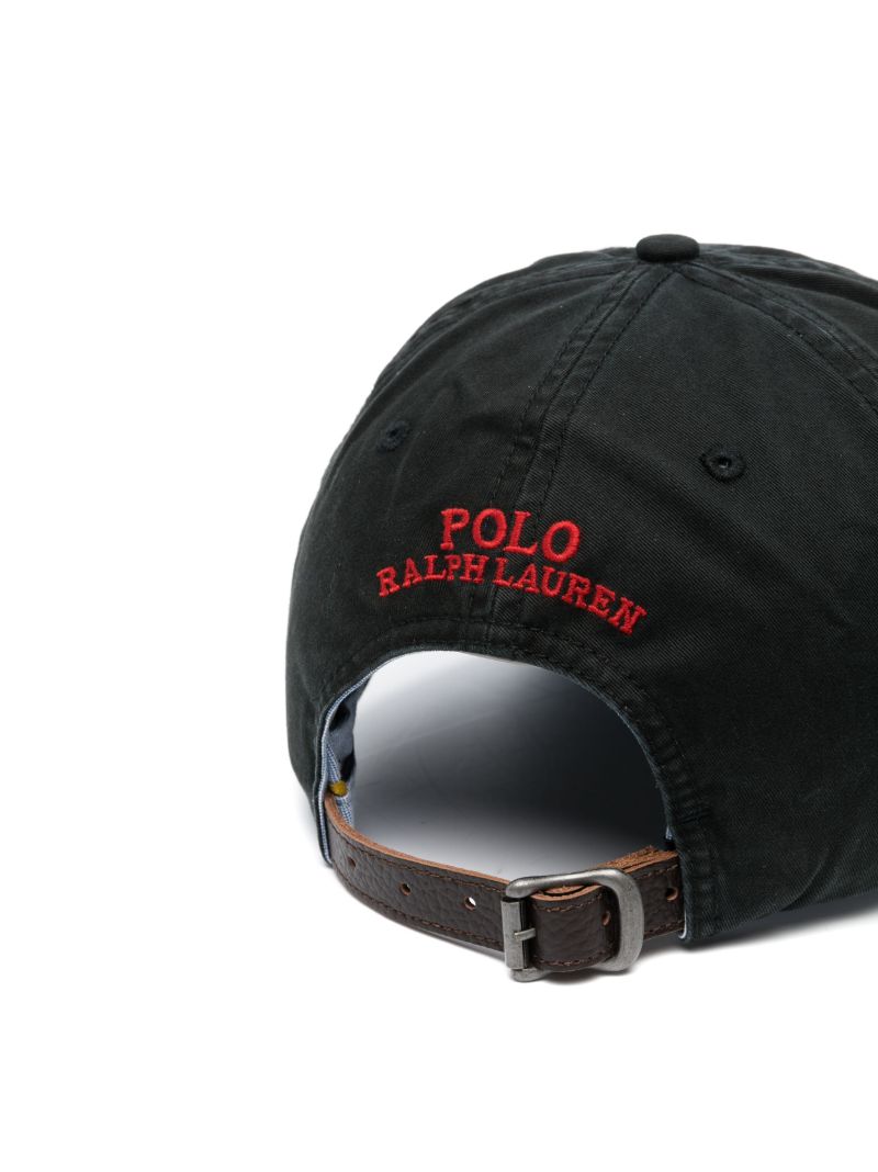 Black Polo Player Embroidered Baseball Cap