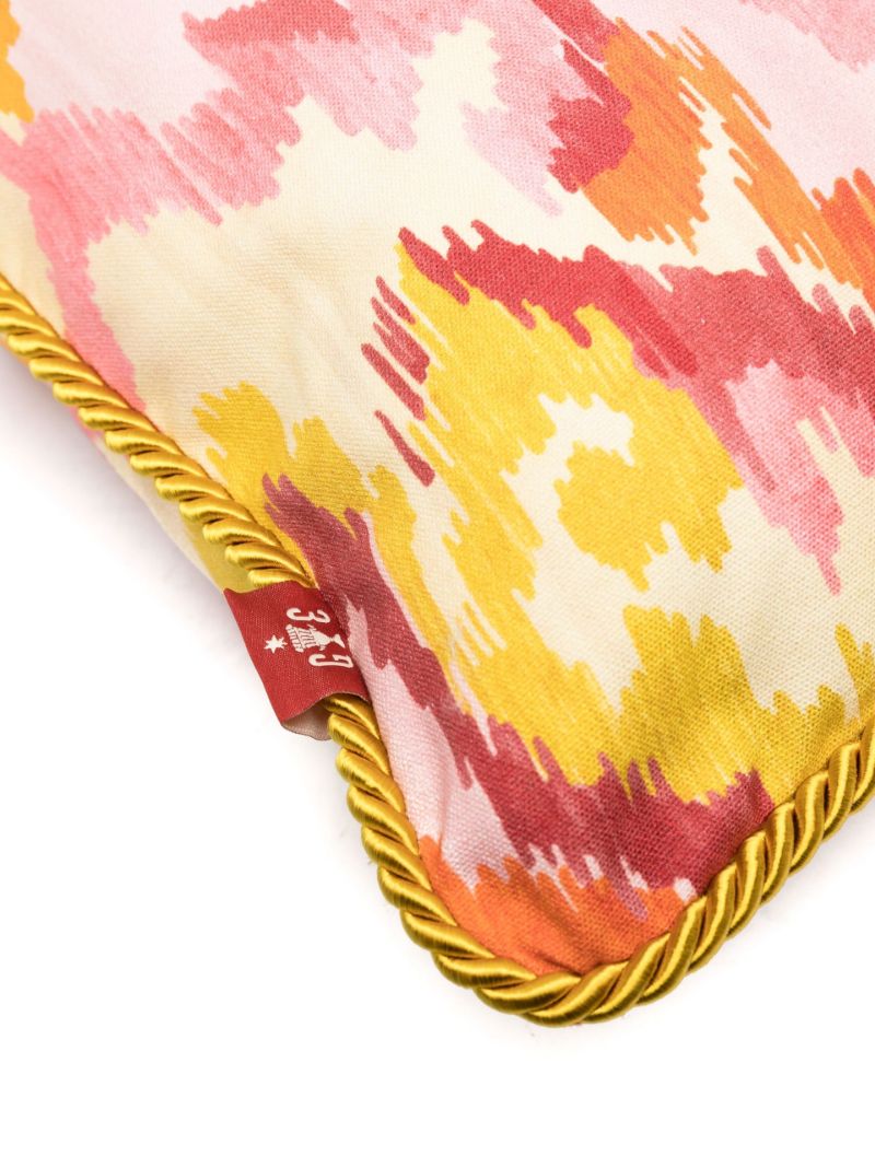 Orange Moire-effect Printed Cushion