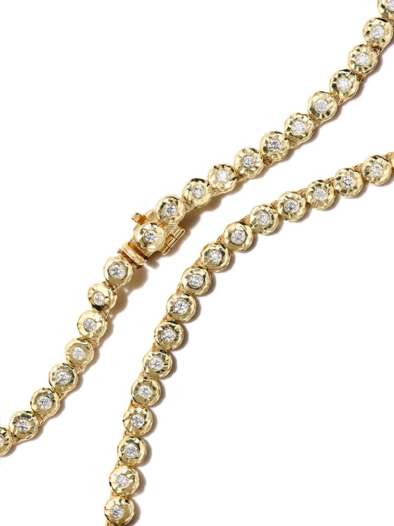 18k Yellow Gold Micro Nesting Gem Diamond Necklace