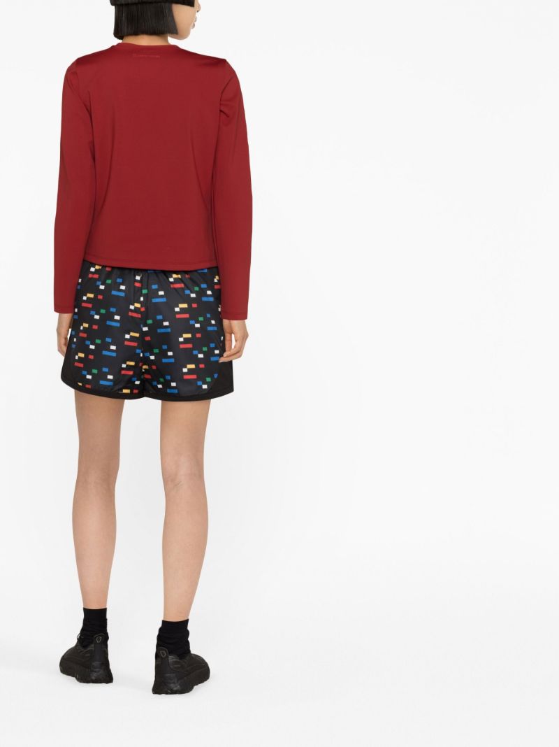 Red Frostknit Long Sleeve Top