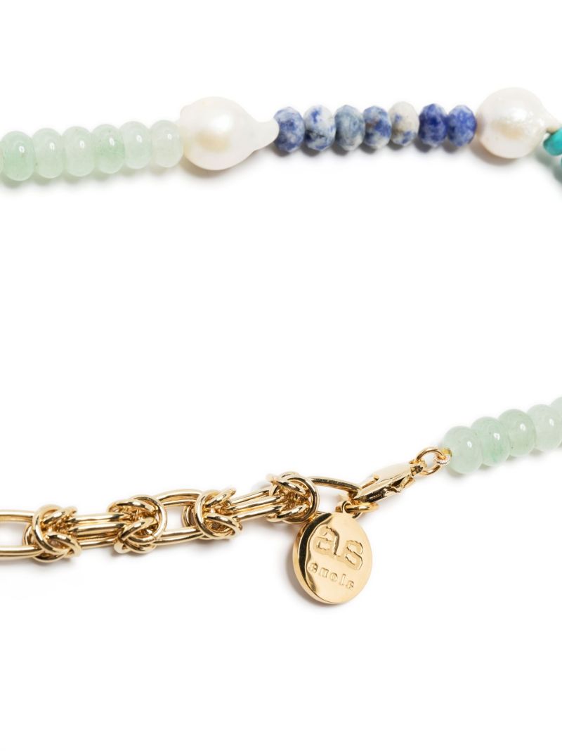 Blue Savanna Beaded Pearl Necklace