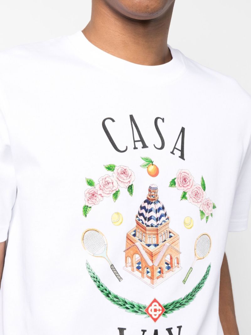 White Casa Way Graphic Print T-shirt