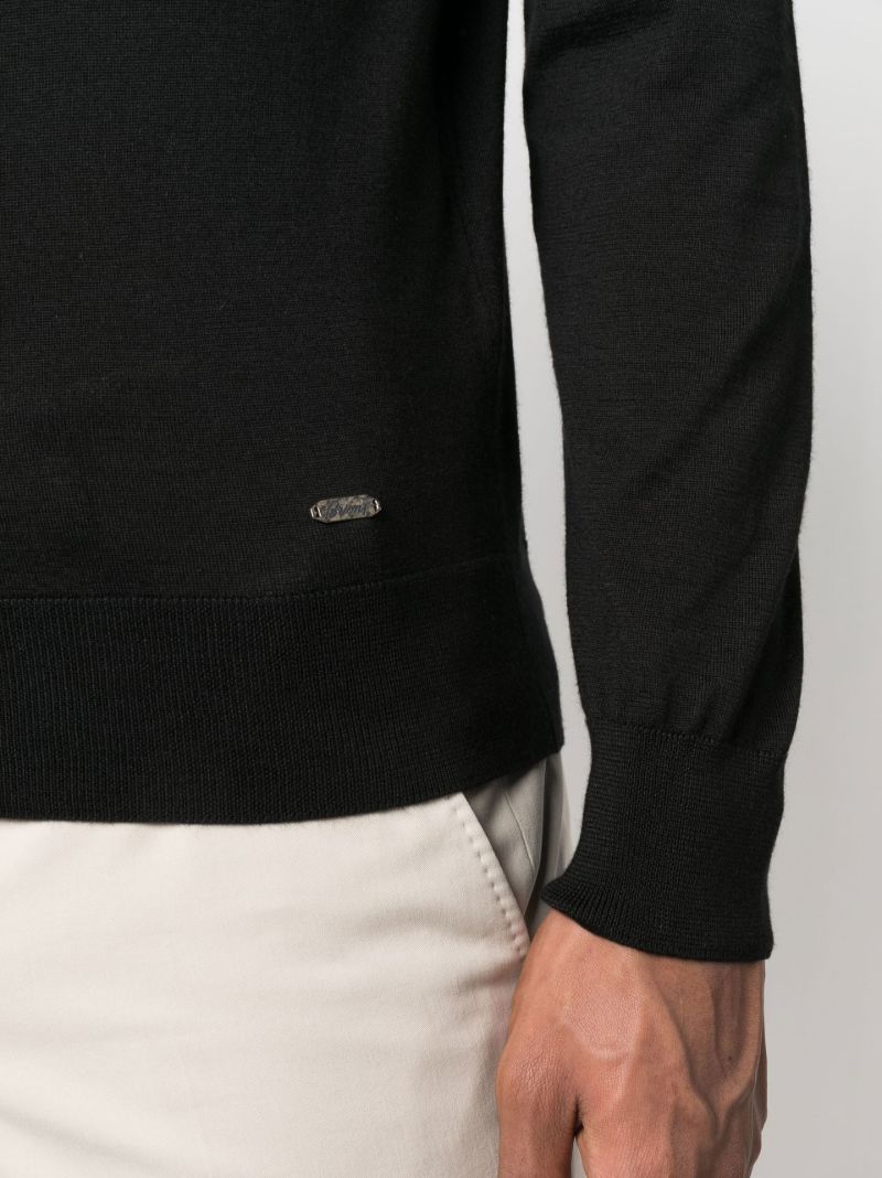 Black Crew Neck Knitted Jumper