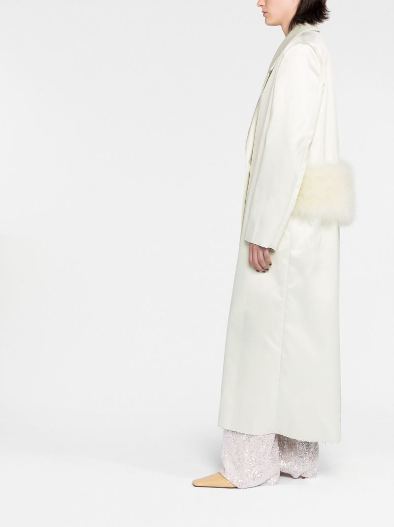 Neutral Willa Feather-trim Coat