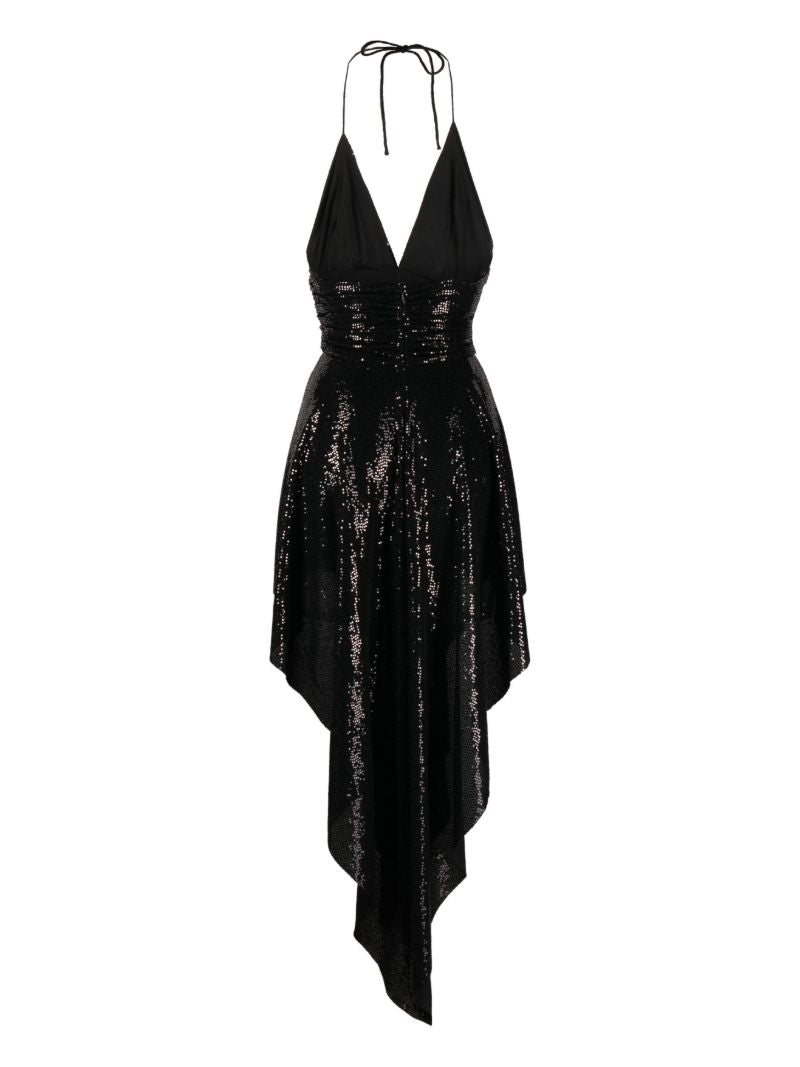 Black Sequin Halterneck Dress