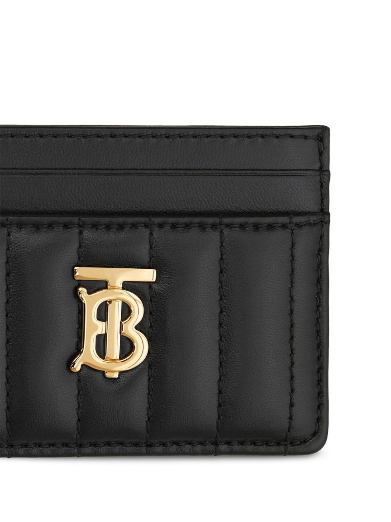 Black Quilted Leather Lola Card Case