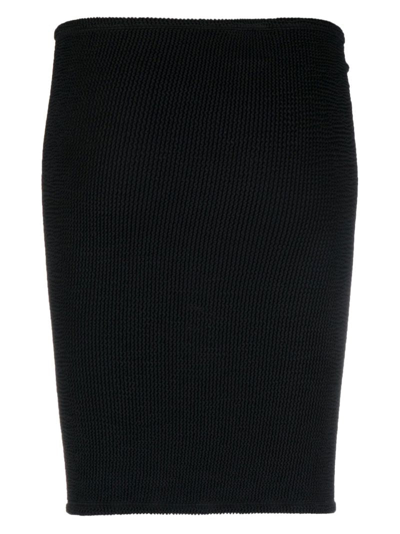Black Crinkled Mini Skirt