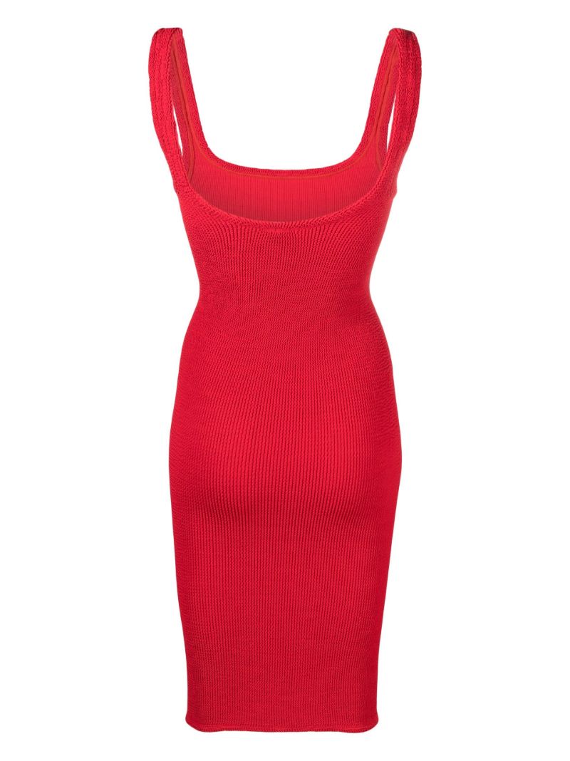 Red Crinkled Tank Dress