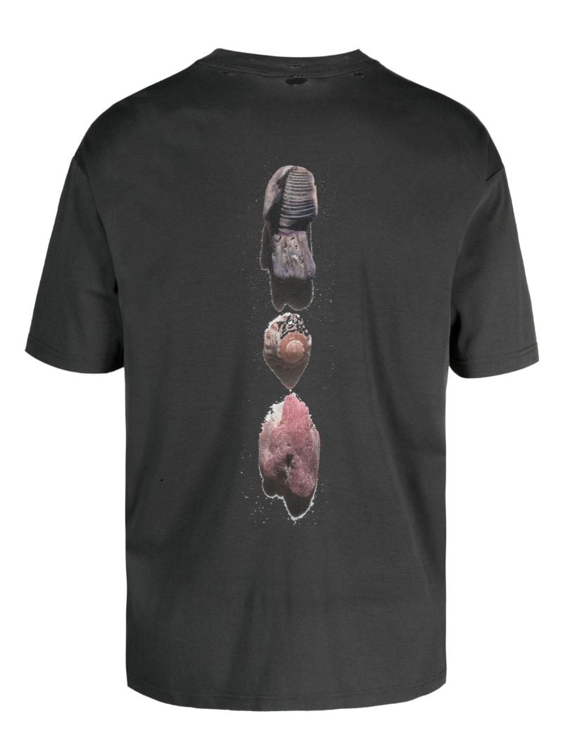 Black Stones Print Cotton T-shirt