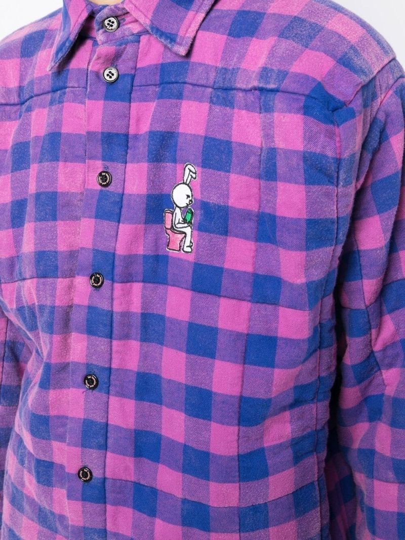 Purple Checked Shirt Jacket