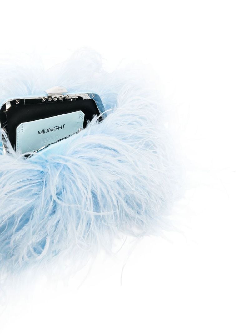 Blue Greta Feather Shoulder Bag