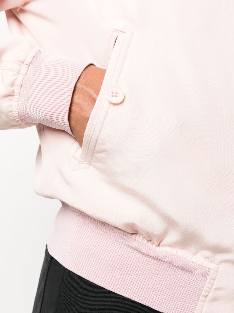 Pearl Pink Habotai Silk Bomber Jacket