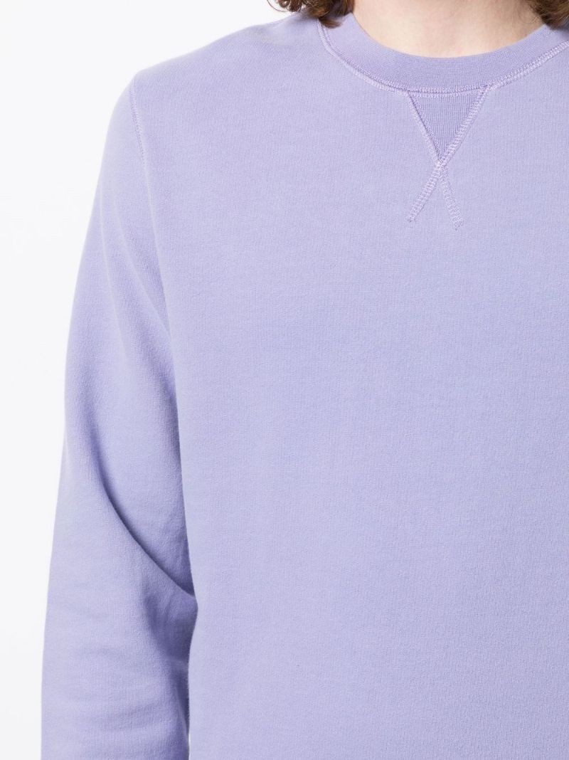 Purple Crew-neck Cotton Sweatshirt